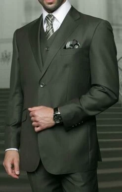 Vinci Men's 3 Piece Wool Feel Outlet Suit - Flat Front Pants -Empire Shop v2trolive 19 2 opt