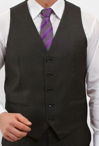 Tazio Men's 3 Piece Executive Slim Fit Suit - 5 Button Vest 4 Tazio Men's 3 Piece Executive Slim Fit Suit - 5 Button Vest - Image 2