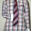 Daniel Ellissa French Cuff Shirt Set - Tonal Windowpane -Empire Shop white red full