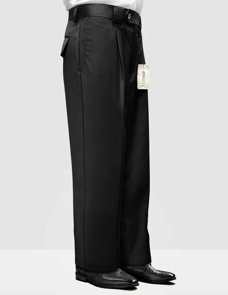 Statement Men's 100% Wool Pant - Pleated Wide Leg 3 Statement Men's 100% Wool Pant - Pleated Wide Leg