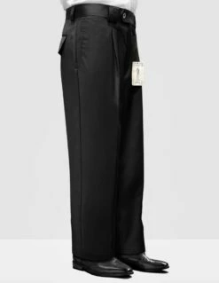 Zacchi Men's Wide Leg Pants - Classic Pleated Style -Empire Shop wp 100 black 18