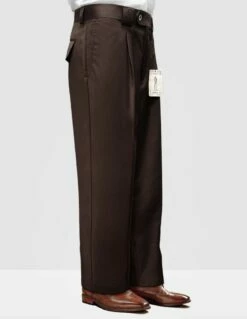 Zacchi Men's Wide Leg Pants - Classic Pleated Style -Empire Shop wp 100 brown 18