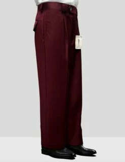 Statement Men's 100% Wool Pant - Pleated Wide Leg 24 Statement Men's 100% Wool Pant - Pleated Wide Leg -Empire Shop wp 100 burgundy
