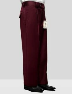 Zacchi Men's Wide Leg Pants - Classic Pleated Style -Empire Shop wp 100 burgundy 31