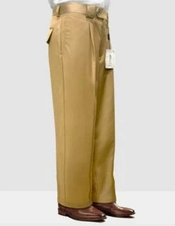 Statement Men's 100% Wool Pant - Pleated Wide Leg 25 Statement Men's 100% Wool Pant - Pleated Wide Leg -Empire Shop wp 100 camel
