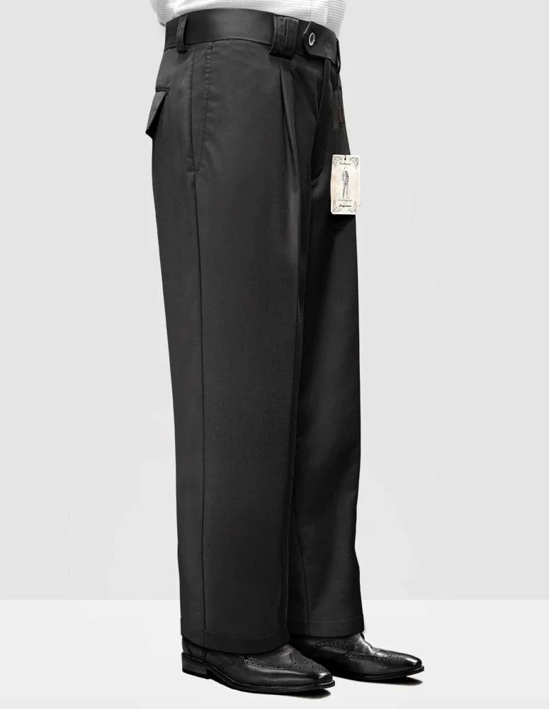 Statement Men's 100% Wool Pant - Pleated Wide Leg 7 Statement Men's 100% Wool Pant - Pleated Wide Leg - Image 5