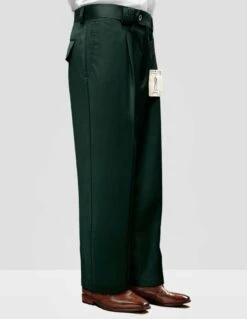 Statement Men's Outlet 100% Wool Pant - Pleated Wide Leg -Empire Shop wp 100 hunter 2