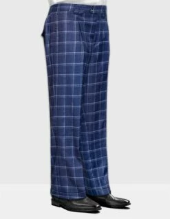 Statement Men's Outlet 100% Wool Pant - Pleated Wide Leg -Empire Shop wp 101 indigo 9