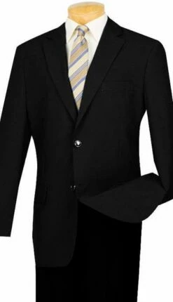 Vinci Men's Single Breasted Poplin Blazer - 2 Button Jacket -Empire Shop z 2pp black e43d53bc d772 488c bb4d be9dafbe045a 400x696
