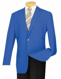Vinci Men's Single Breasted Poplin Blazer - 2 Button Jacket -Empire Shop z 2pp royal 1024x