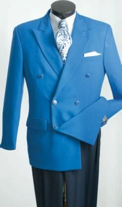 Vittorio St. Angelo Men's Double Breasted Blazer - Brass Buttons -Empire Shop z762ta royal 2 1