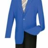 Vinci Men's Outlet Single Breasted Poplin Blazer - 2 Button Jacket -Empire Shop z 2pp royal 38