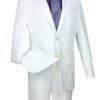 Vinci Men's Single Breasted Poplin Blazer - 2 Button Jacket -Empire Shop z 2pp white