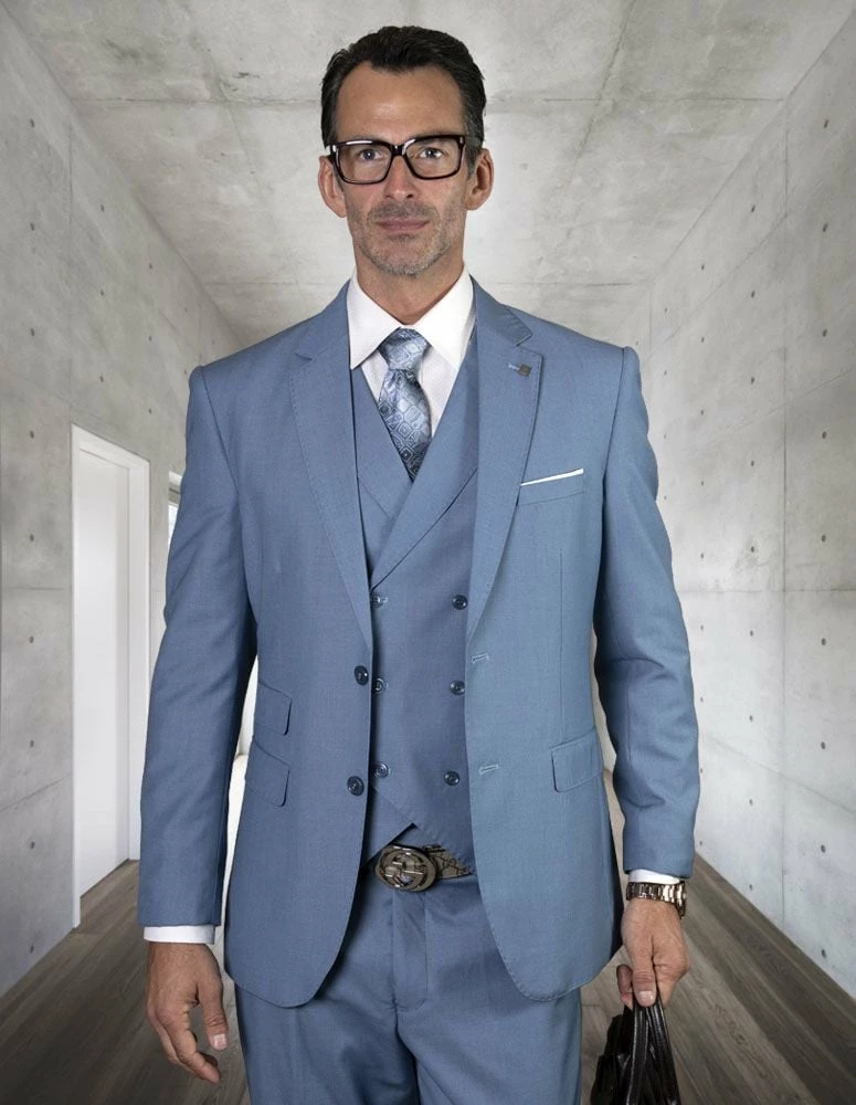 Statement Men's 100% Wool 3 Piece Suit - Bold Solid Colors 13 Statement Men's 100% Wool 3 Piece Suit - Bold Solid Colors - Image 11